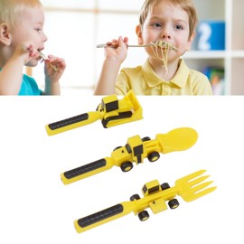 Juego de Construcción para Comer con Tenedor y Cuchara de Excavadora, Utensilios para Comer Constructivos, Estimula la Imaginación, Desarrollo Cinestésico, Seguro y Fácil de