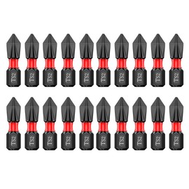 Saipor 20pcs 1"/25mm PH2 Anti Slip Phillips Bit #2 Insert Bits, Magnetic Phillips Screwdriver Bit Set, Strong Magnetism Drill Bits, 1/4 Inch Hex Shank TS2 Steel Cross Impact Screws Driver Bits