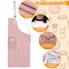Livdouyu Pack of 2 Striped Kitchen Aprons Women's Adjustable Apron