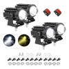 2 Par Faros Luces Led Para Motos Auto Doble Color