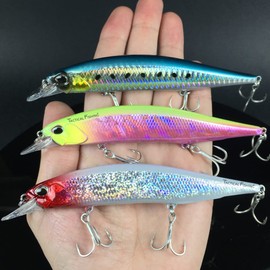 TACTICAL FISHING 3 Señuelos Minnow - Kit con 3 curricanes para Pesca de Robalo, Lobina, Pargo y más. Lances Largos. Pesca en Playa, Mar y Agua Dulce.