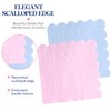 120 Pcs Pink and Blue Napkins,Gradient Pink and Blue Scalloped