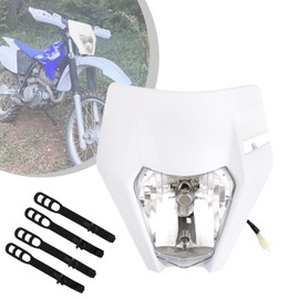 JFG RACING Motorcycle Headlight Fairing Mask Daytime Running Light for EXC EXCF XC XCF XCW XCFW SX SXF SXS SMR 125 250 350 450 500 505 520 530 Dirt Bike Motocross Enduro Supermoto-White
