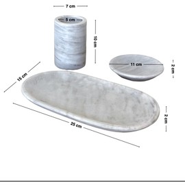 Plato para anillo, Plato de mármol para joyeria, Alhajero - Anillero (Blanco Guadiana (Anillero))