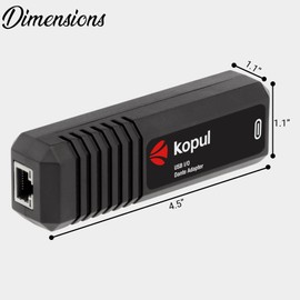 KOPUL 2-Channel USB I/O Adapter for Dante Network - 2-in/2-out Bidirectional Audio, RJ45 & USB-C Connectors, Plug-and-Play, 24-bit/48kHz, Rugged ABS Construction for Laptop, PC, MacBook & Smartphones