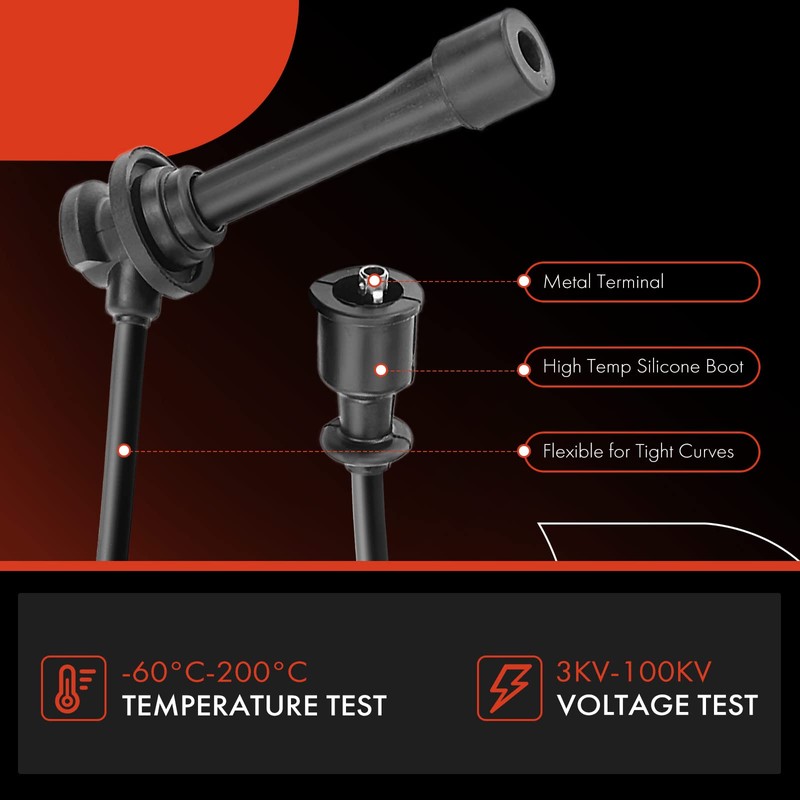 A-Premium Juego de 2 cables de bujía de encendido compatibles
