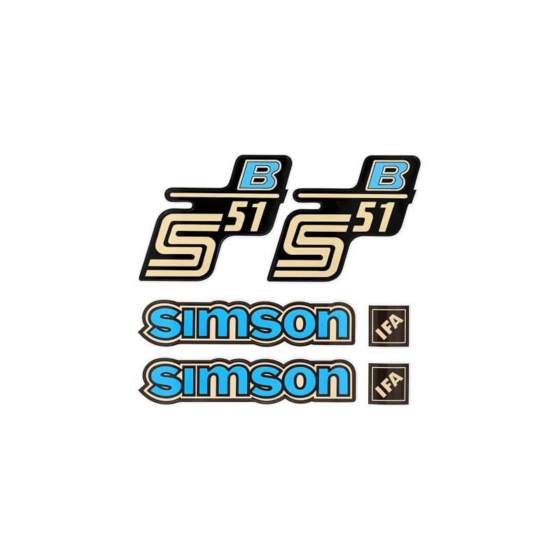 Decoration Set "B" 6-Piece Blue for Simson S51