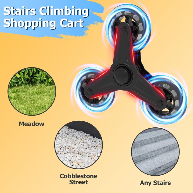Folding Stair Climber Cart with Waterproof Bag, Lightweight Grocery Carts