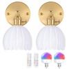 Shenmoyl Vintage Battery Operated Wall Sconce with Cute White Tulip