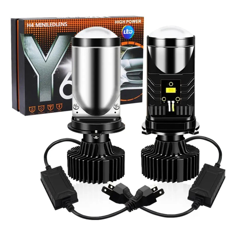 2pcs Focos Led H4/9003/hb2 Lupa Alta Y Baja Auto Motocicleta