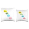 Dango Kawaii Cute Pastel Mochi on Back Throw Pillow