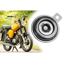 Universal Horn 12 V 1.5 A DC Diameter 65 mm Volume 105 dB for Simson S50, S51, S70, SR50 Horn with E-mark Black (1)