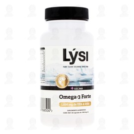 Lysi Omega 3-Forte Suplemento Alimenticio, 60 Cápsulas de 1369 mg c/u.