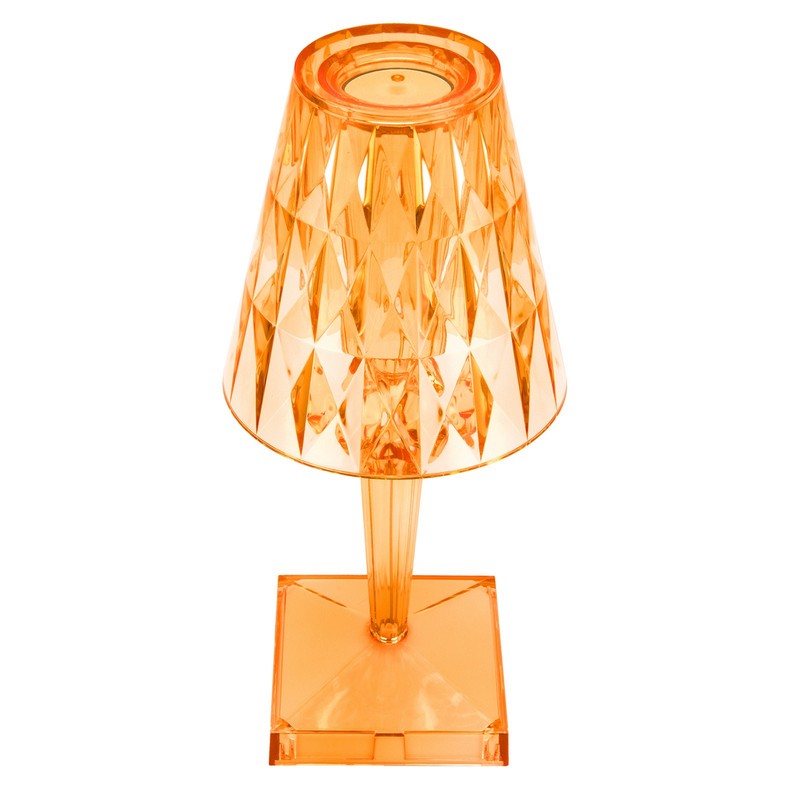 LED Crystal Table Lamp Transparent Prism Dimmable Desk Lamp USB