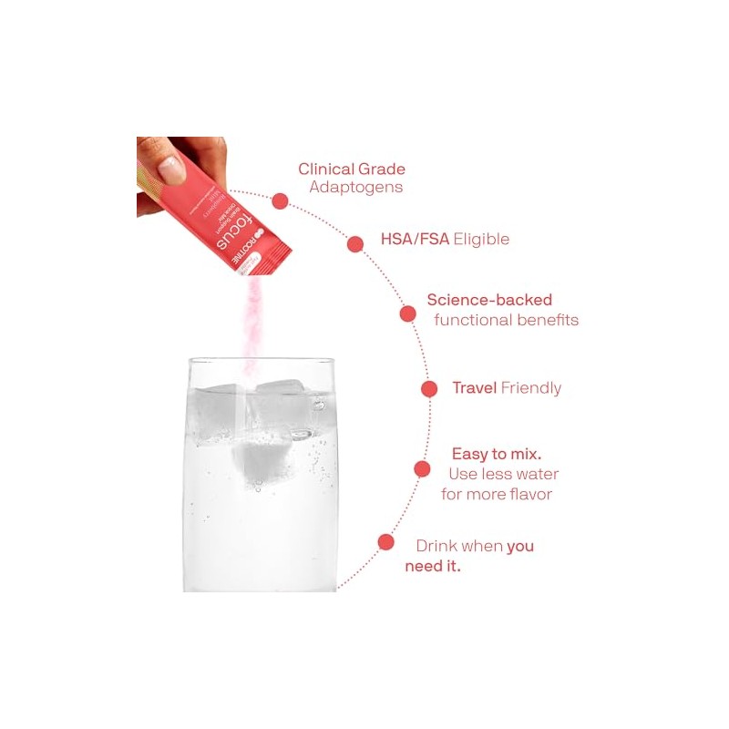 Mezcla de bebida totalmente natural Rootine Focus para reforzar el