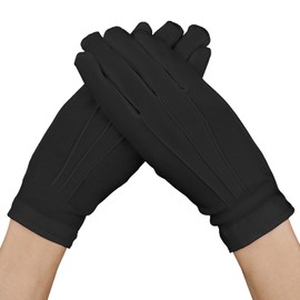 HaiFafafaing Black Gloves Costume Cotton Short Black Cloth Gloves Women Men With Snap Cuff Tuxedo Guard Parade Glove For Communion Police Server Funeral Guard Usher Inspection