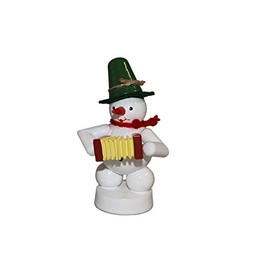 Rudolphs Schatzkiste Miniature Snowman Musician with Concertina Height Ca 8cm New Erzgebirge Wooden Figure Christmas Figure Table Decoration