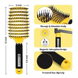 Hippih Cepillo Desenredante 2 Pack, Hippih Cerdas De Jabalí Para