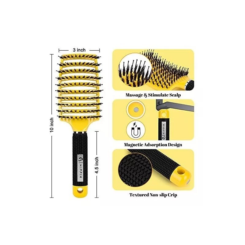 Hippih Cepillo Desenredante 2 Pack, Hippih Cerdas De Jabalí Para