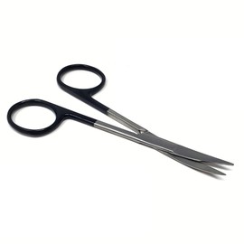 IRIS SUPERCUT Surgical Scissors with One Serrated Blade 4.5" Stainless Steel Dissecting Shears Pointed Tips for Precise Cuts Suitable for Vet Tech Nurses Medical Students Training (Curved Tips)