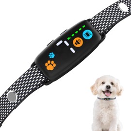 Dog Bark Collar, No Shock Anti-Bark Collar with 3 Modes (Beep/Vibration/Beep+Vibration), Rechargeable & Waterproof Bark Control Collar, Adjustable Sensitivity, LED Display, Safe for Small Medium Dogs