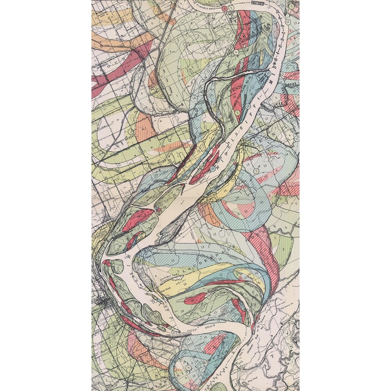 1944 Fisk Mississippi Meander Map Ancient River Bed Sheet 4