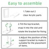 TERDEWE 10 Pack Acrylic Book Stand for Display Adjustable Clear