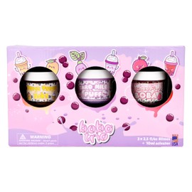 Boba Trio Pack (3 x 2.5 fl/oz) - Bingsu Clear Butter Textured Slime - Handmade in USA - Dope Slimes - Variety Slime Pack