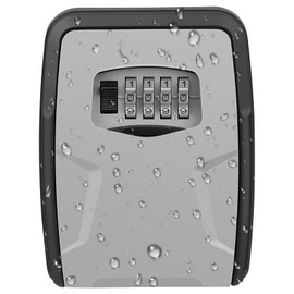 Key Safe for Wall Mounting, Unique Appearance, Weatherproof Key Box with Code 4 Digits, Robust Key Cabinet, Safe Key Hiding Place for House Keys, IC Card, Door Card, Grey