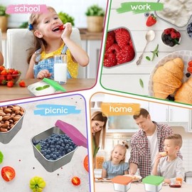 Juegos de 4 Recipiente de Aderezo de Ensalada para Llevar, 6 Onzas Tupper Acero Inoxidable con Tapas de Silicona, Tazas Reutilizables para Salsas,... 