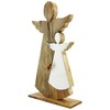 AuldHome Design Wood Enamel Nesting Angel Statue; Primitive Farmhouse Christmas