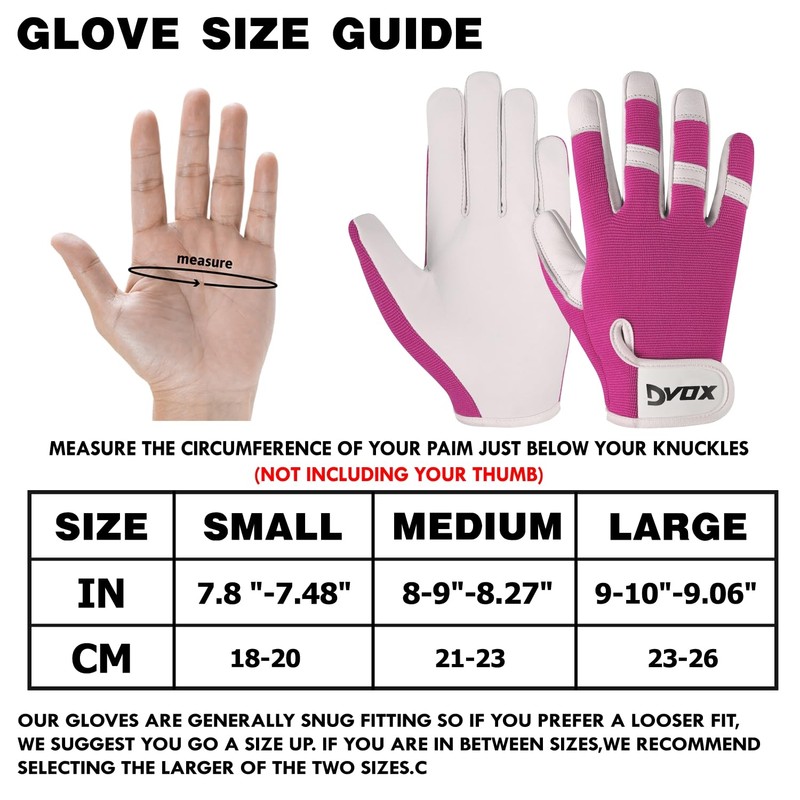 Dvox Leather Gardening Gloves, Heavy Duty Thorn Proof Work Gloves