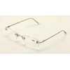V.W.E. Clear Bifocal Rimless Rectangle Reader Reading glasses - Comfortable