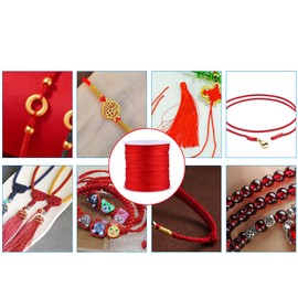 Red 100 m x 0, 8 mm Nylon Chinese Knot Cord Macrame Bracelet Making Rattail Macrame Thread Cord Burgundy Nylon Bead Cord DIY Bracelets and Necklaces Jewellery Jewellery