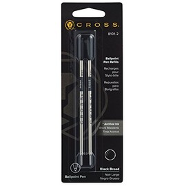 Cross 8101-2 Original Standard Archival Ink Refill for Ballpoint Pens, Broad Point, Suitable for most Ballpoint Pens, 2 Pack, Black