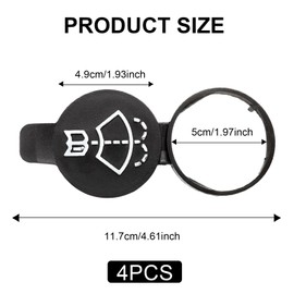 Lid for Wiper Water Reservoir, Set of 4, Splash Water Cap, Windscreen Washer Container, Universal Windscreen Washer Cover Made of High-Quality Plastic, Tight and Durable, Ideal for Car Owners