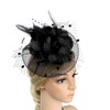 Women Feather Fascinators Flower Lace Hat Elegant Mesh Headpiece Headband
