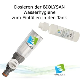 TW-DES Original filling filter "ECONOMY" including Biolysan water disinfection for 1000 l for motorhome, caravan, boat