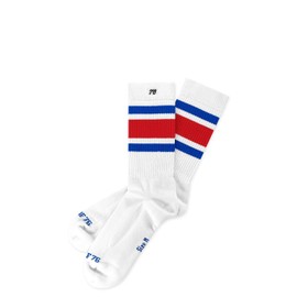Spirit of 76 Men's and Women's Retro Socks with Stripes, White - Blue - Red