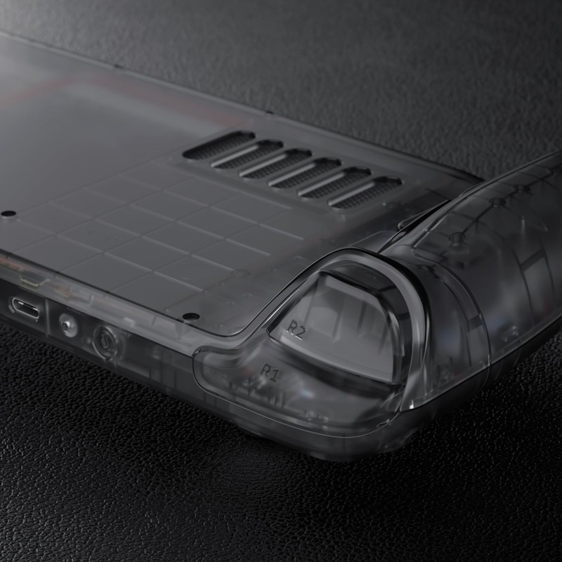 eXtremeRate Clear Slate Black Custom Faceplate Back Plate Shell for