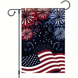 Starlit Patio Patriotic Fireworks Happy 4th of July Garden Flag 12x18 Double Sided Fireworks Independence Day Flag Fourth of July Outdoor Decorations Small Yard Flags for Outside Lawn Porch Décor