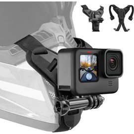 Helmet Mount for GoPro, Motorcycle Chin Strap Attachment with Extension J Hook Dirt Bike Holder Mounting Accessories for Go Pro Max Hero 13 12 11 10 9 8 Insta360 X5 X4 DJI Osmo Nano Action 3 4 5 Pro 6