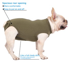 Caslfuca Dog Surgery Recovery Suit - After Spay, Abdominal Wounds Post Surgical Recovery, Anti Licking Breathable Dog Onesies for Small, Medium & Large Pet, Alternative Bandages Cone E-Collar