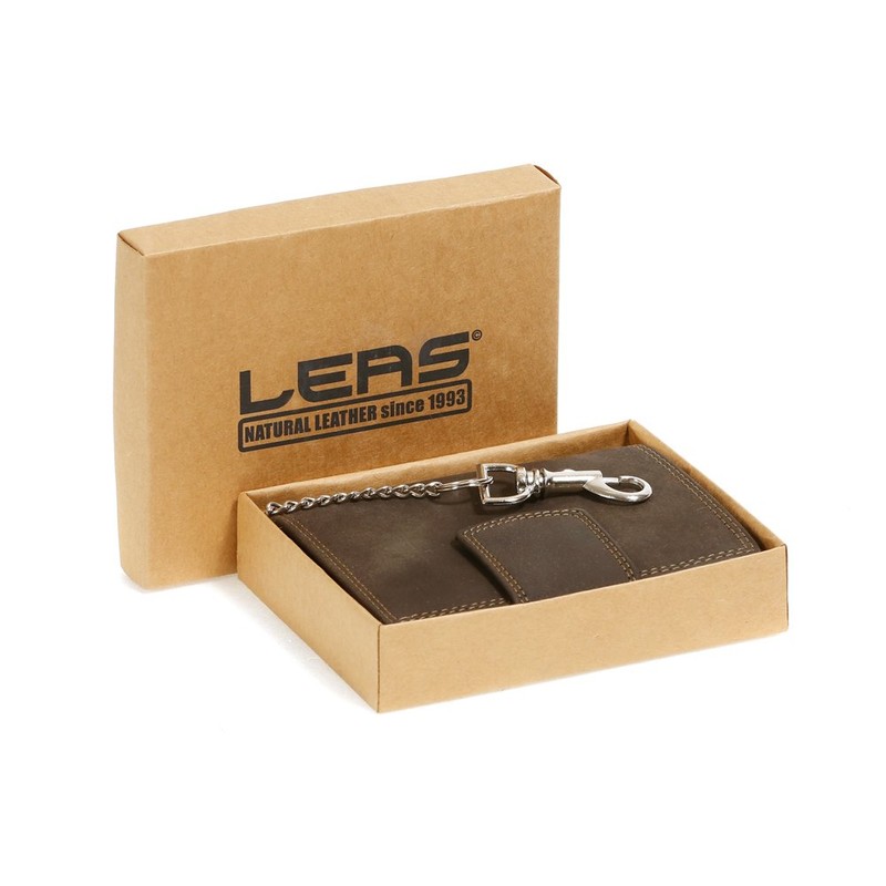 Mens and Ladies Wallet with chrome chain Biker wallet vertical