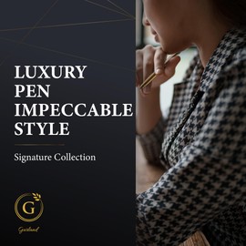 Garland Signature Slim Metal Luxury Pen – Made in USA - Heirloom-Quality Brass Pen, Elegant “G” Accent Piece, Premium Gift Box, Executive Desk, Gifts, Professionals, Refillable (Ballpoint, Gold)