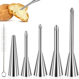 Ezydka Piping Nozzles, Filling Nozzle, 6-Piece Set, Filling Nozzle for Baking, Stainless Steel Piping Nozzles, Filling Nozzles, Baking Syringe for Filling, Large Piping Nozzles, Doughnut Filling for
