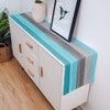 Abstract Turquoise Table Runner Dresser,Teal Table Runners 33x183 Long for