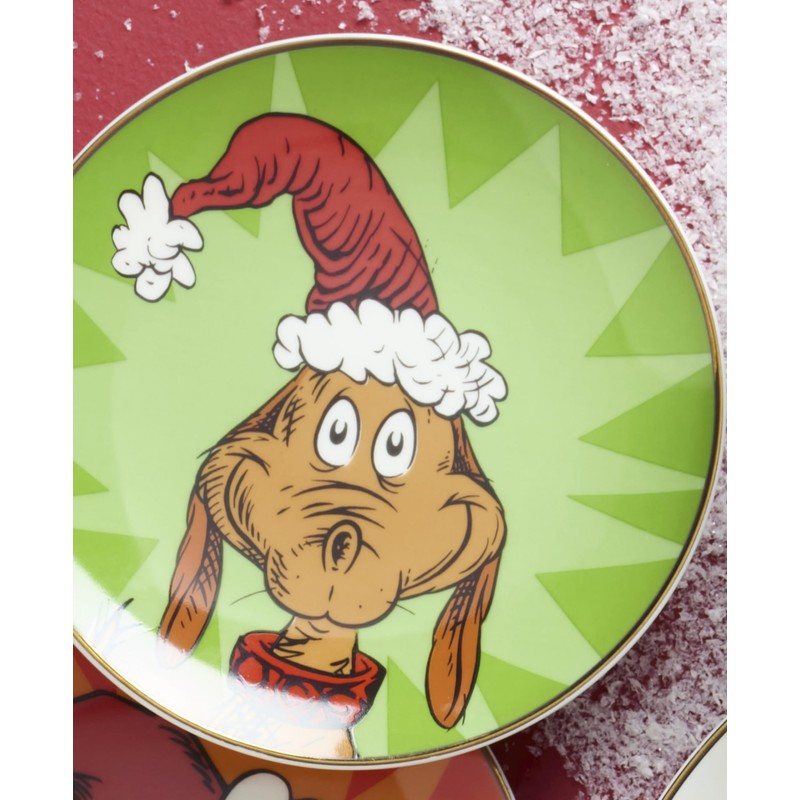 Lenox Merry Grinchmas Tidbit Platos, juego de 4, 4 unidades,