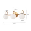 ZHUOER Modern Bathroom Vanity Light Fixtures 3 Lights Brushed Brass