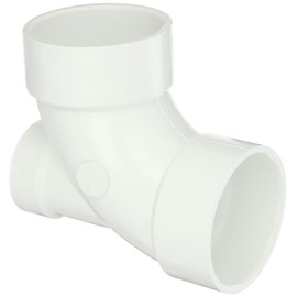 Spears P303 Series PVC DWV Pipe Fitting, 1/4 Bend, Elbow, 3" x 3"x 2" Hub